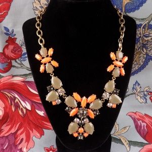 J Crew Rhinestone Crystal Cluster Gold necklace